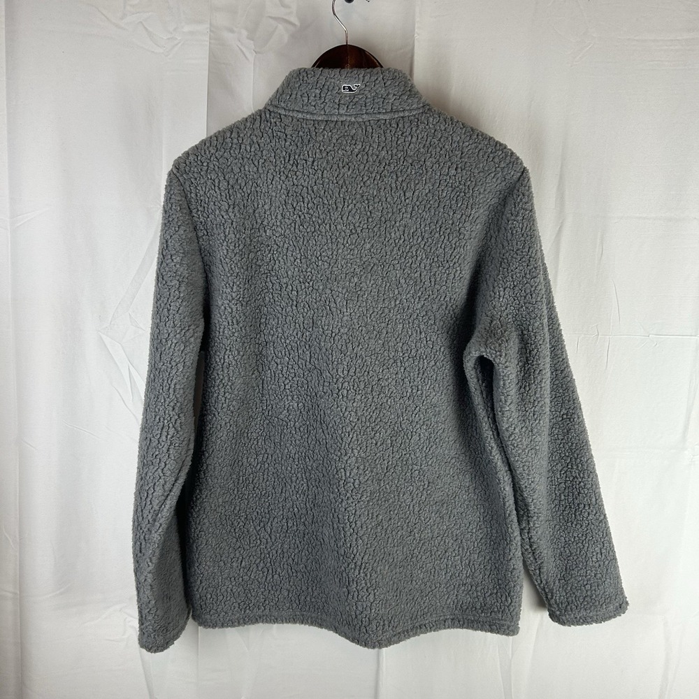 Vineyard Vines Heritage Sherpa 1/2 Zip Fleece Pullover Medium Gray Heather $148‎ - Picture 10 of 12